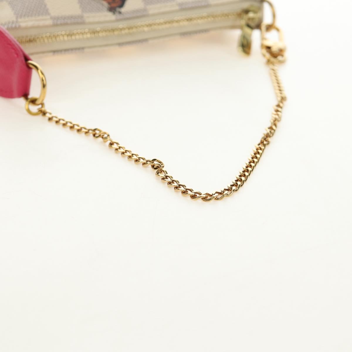 LOUIS VUITTON Damier Azur Mini Pochette Accessoires N58010 LV Auth 189119M