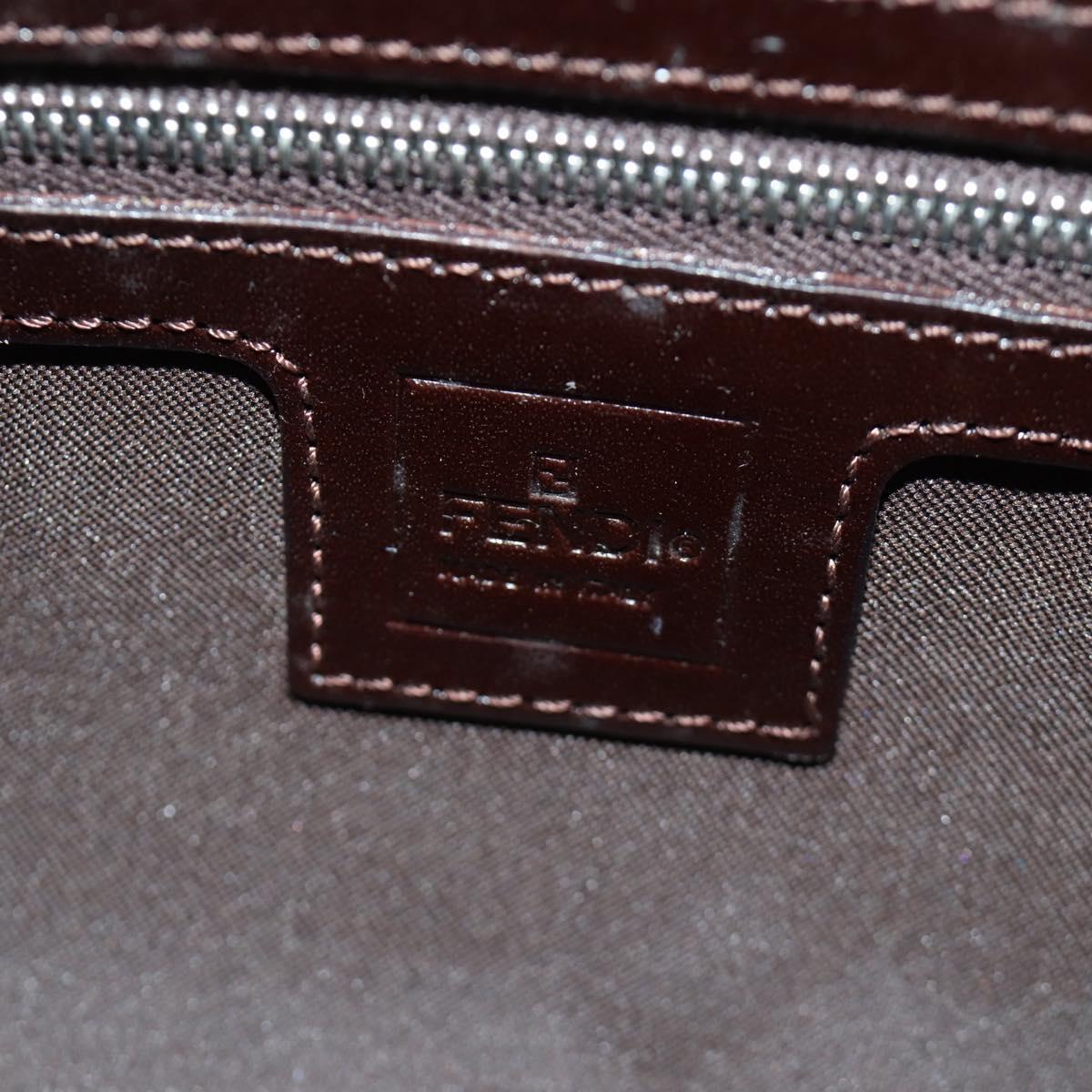 FENDI Zucca Canvas Mamma Baguette Shoulder Bag Black Brown Auth 189121SV