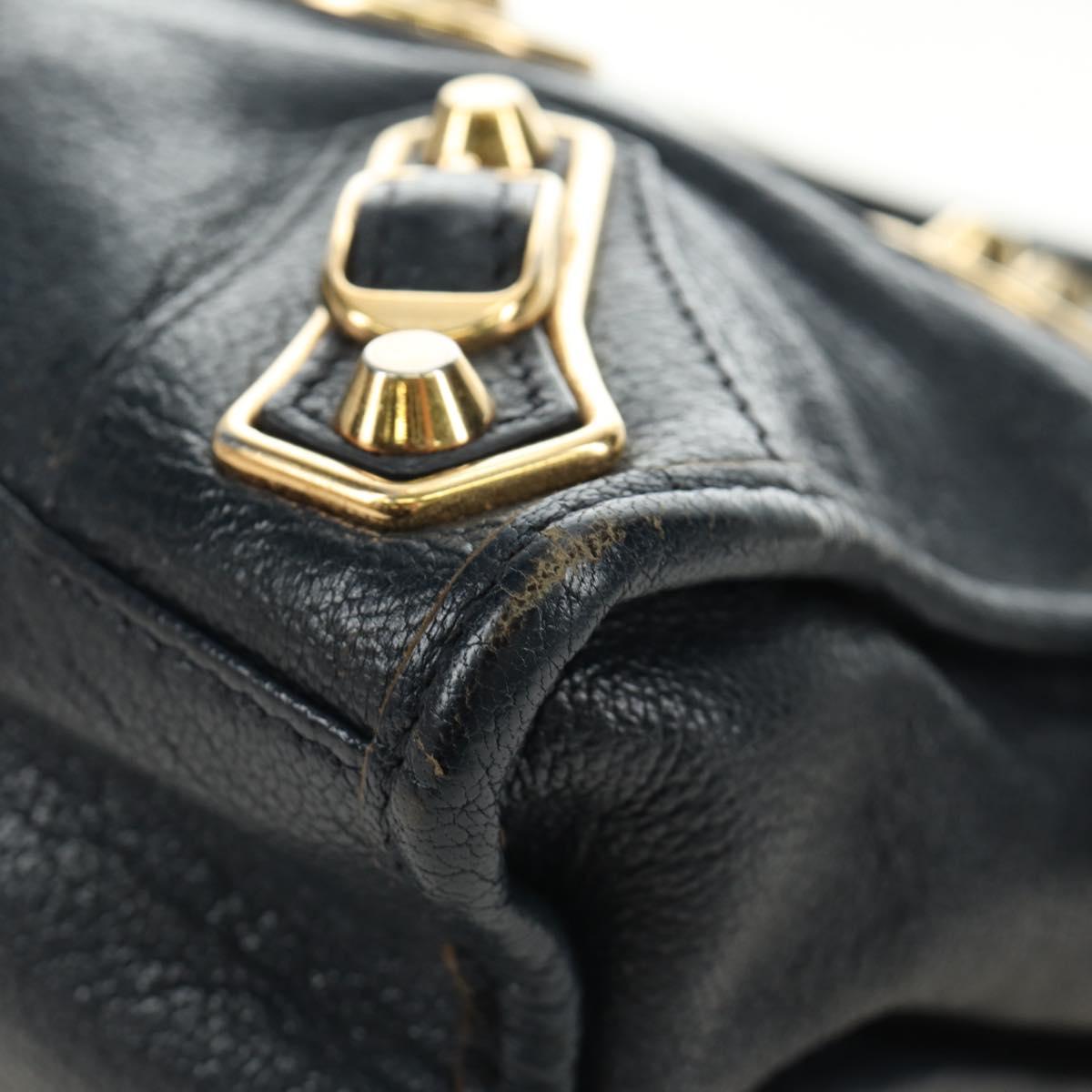 BALENCIAGA Classic Metallic Edge Mini City Bag Leather 2way Navy Auth 189129M