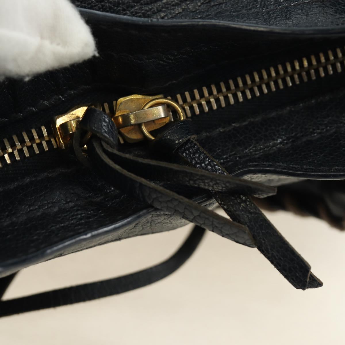 BALENCIAGA Classic Metallic Edge Mini City Bag Leather 2way Navy Auth 189129M