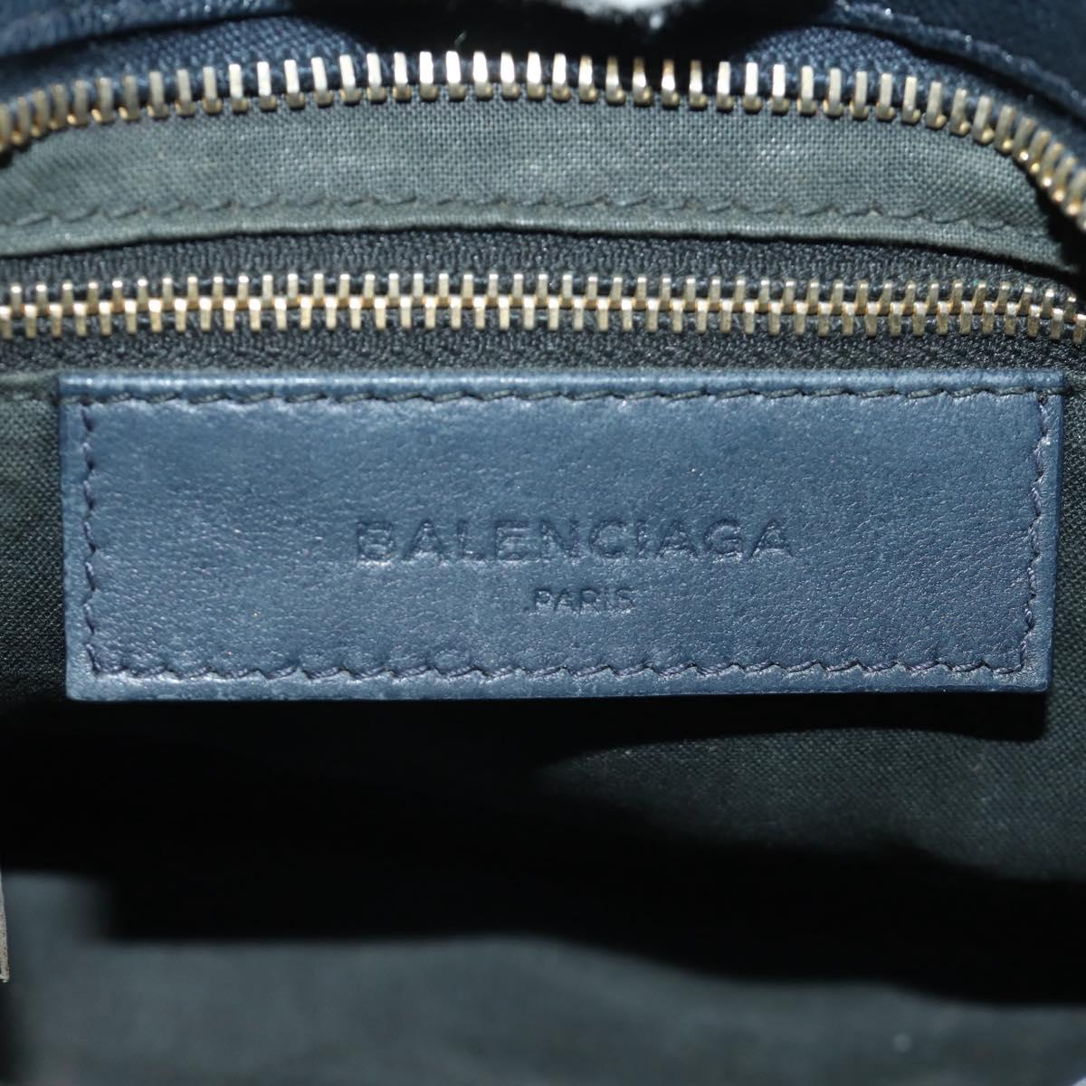 BALENCIAGA Classic Metallic Edge Mini City Bag Leather 2way Navy Auth 189129M