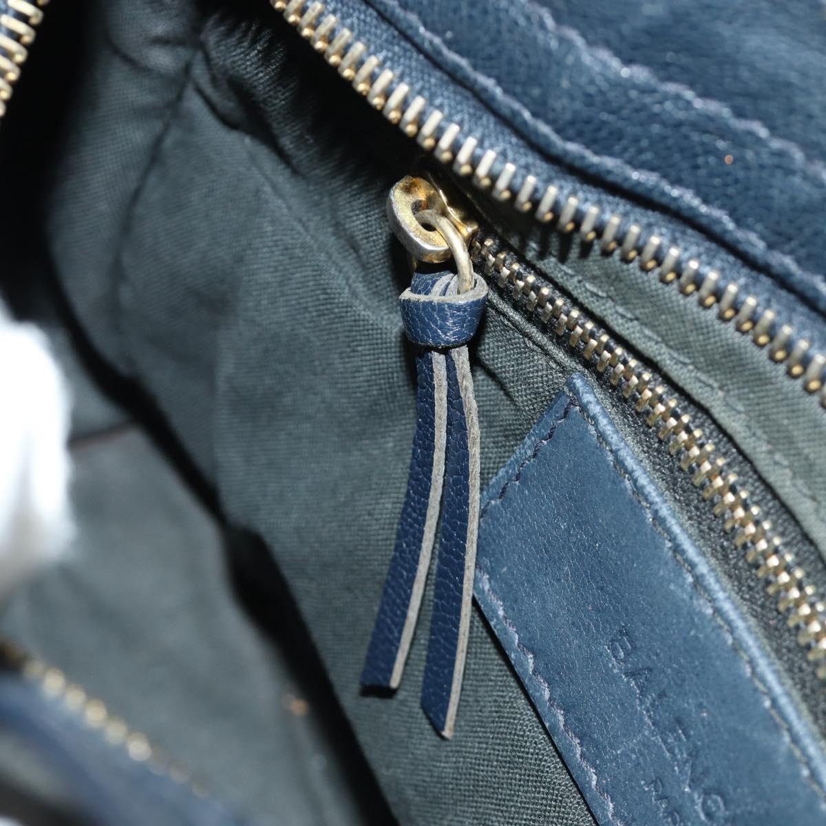 BALENCIAGA Classic Metallic Edge Mini City Bag Leather 2way Navy Auth 189129M