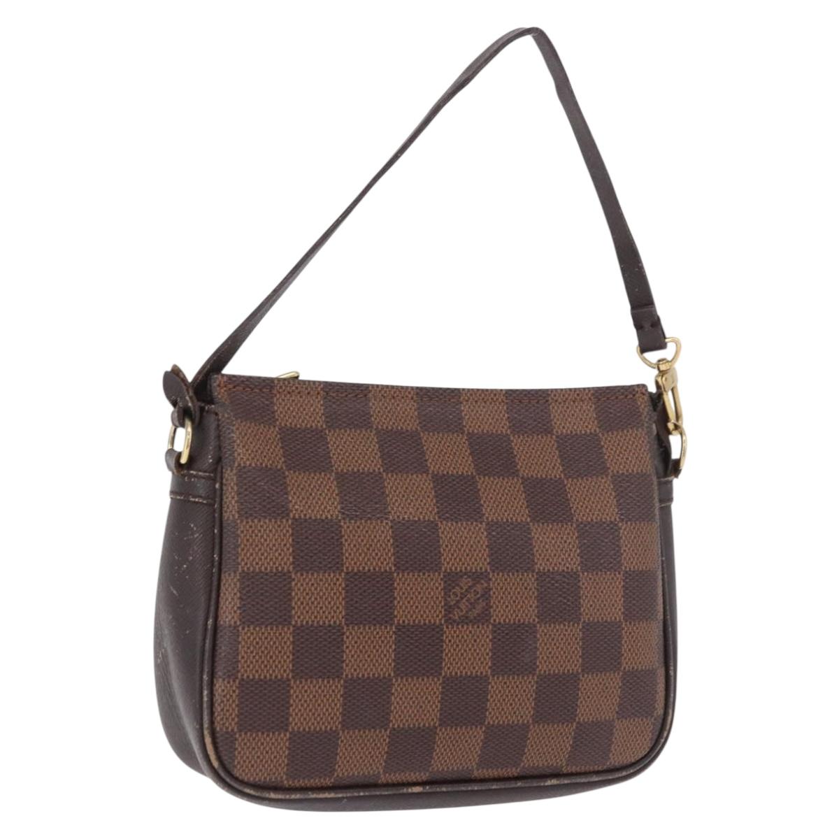LOUIS VUITTON Damier Ebene Trousse Make Up Pouch N51982 LV Auth 189142