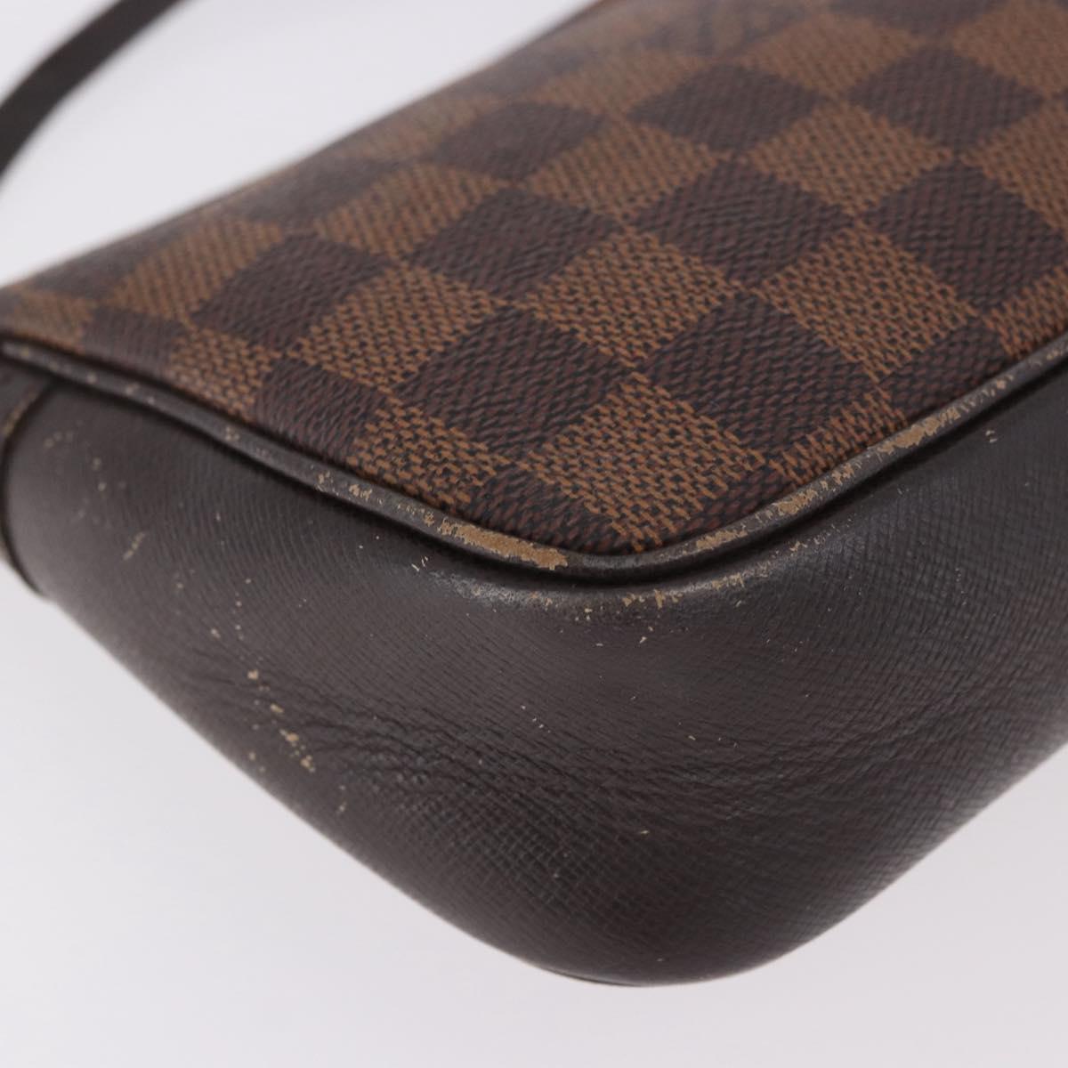 LOUIS VUITTON Damier Ebene Trousse Make Up Pouch N51982 LV Auth 189142