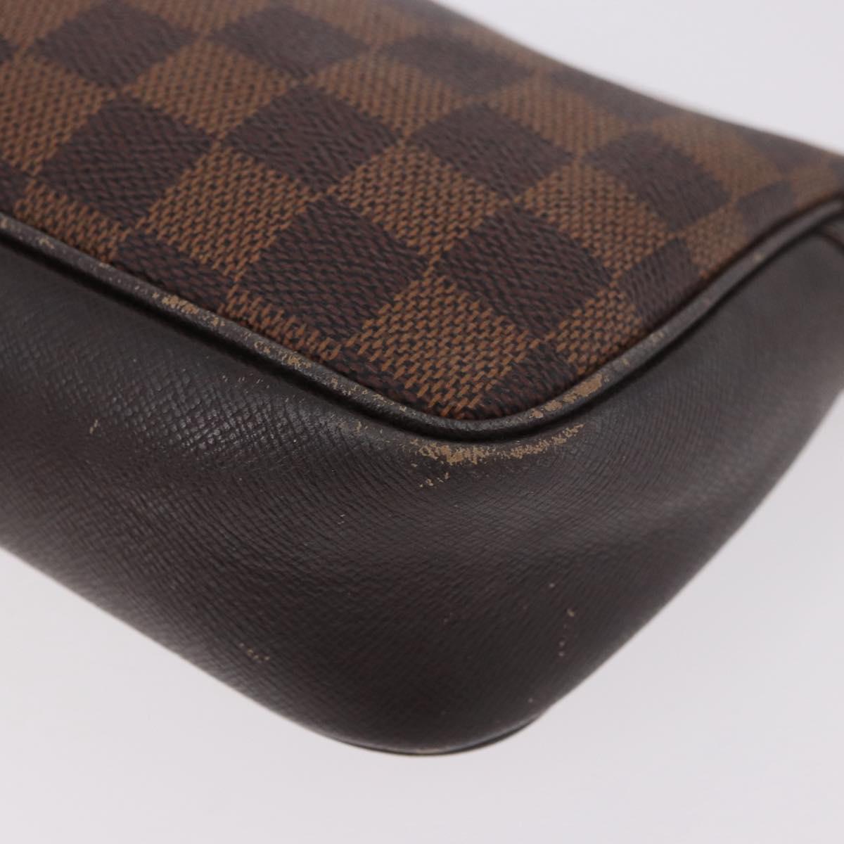 LOUIS VUITTON Damier Ebene Trousse Make Up Pouch N51982 LV Auth 189142