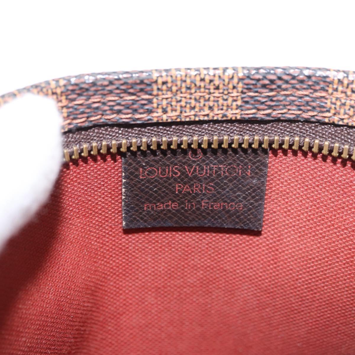 LOUIS VUITTON Damier Ebene Trousse Make Up Pouch N51982 LV Auth 189142