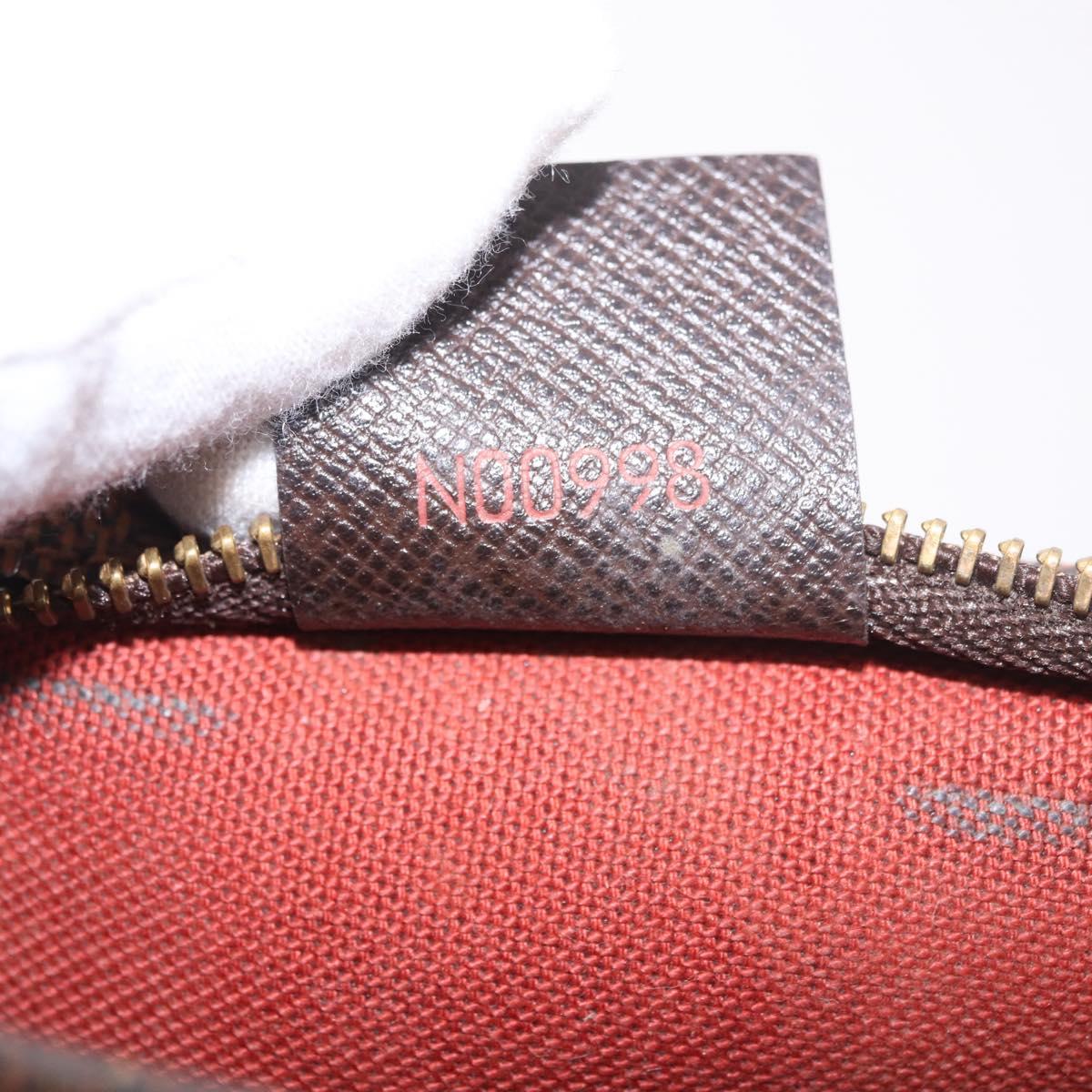 LOUIS VUITTON Damier Ebene Trousse Make Up Pouch N51982 LV Auth 189142