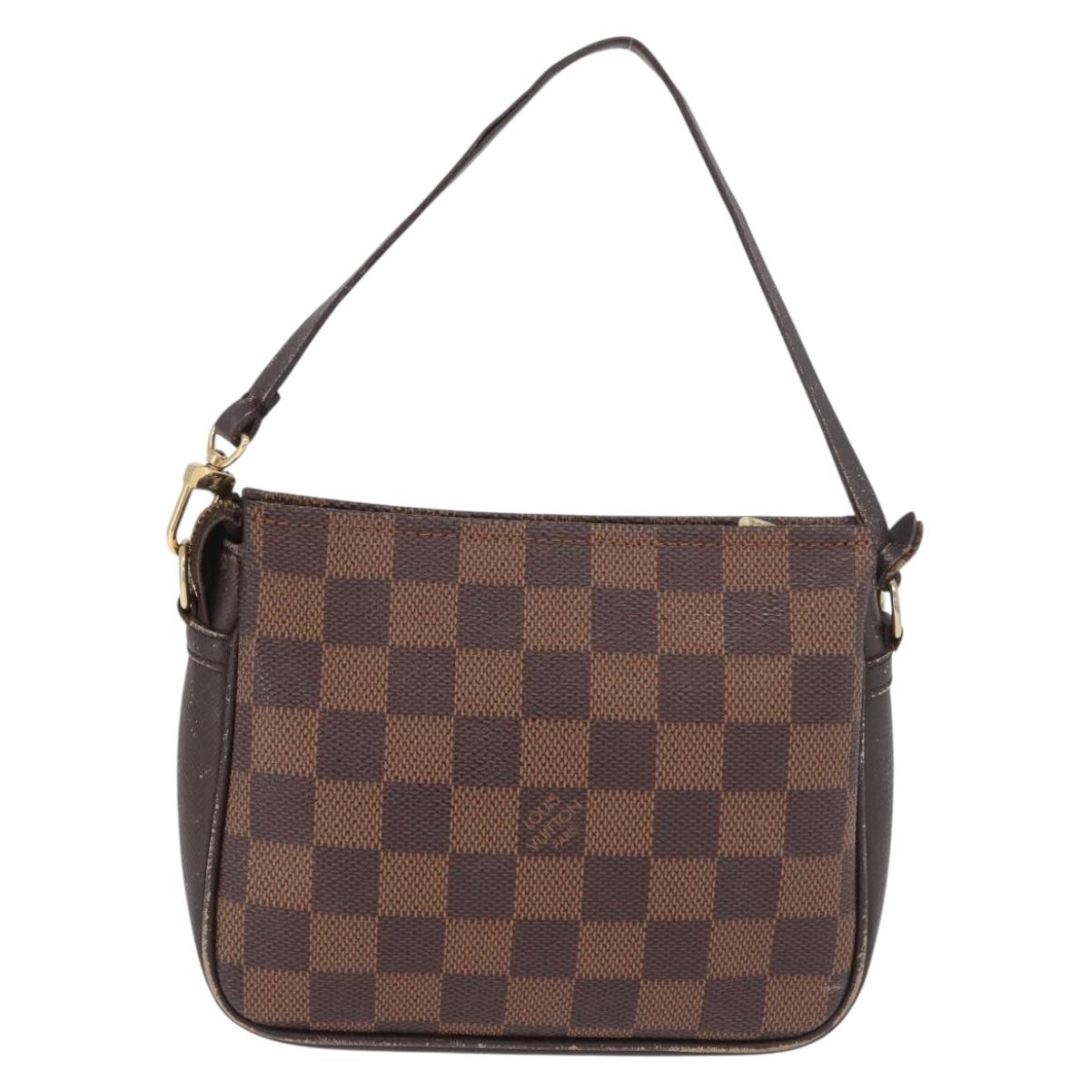 LOUIS VUITTON Damier Ebene Trousse Make Up Pouch N51982 LV Auth 189142