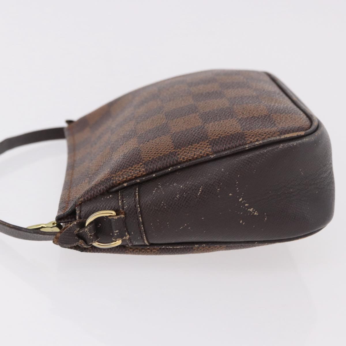 LOUIS VUITTON Damier Ebene Trousse Make Up Pouch N51982 LV Auth 189142