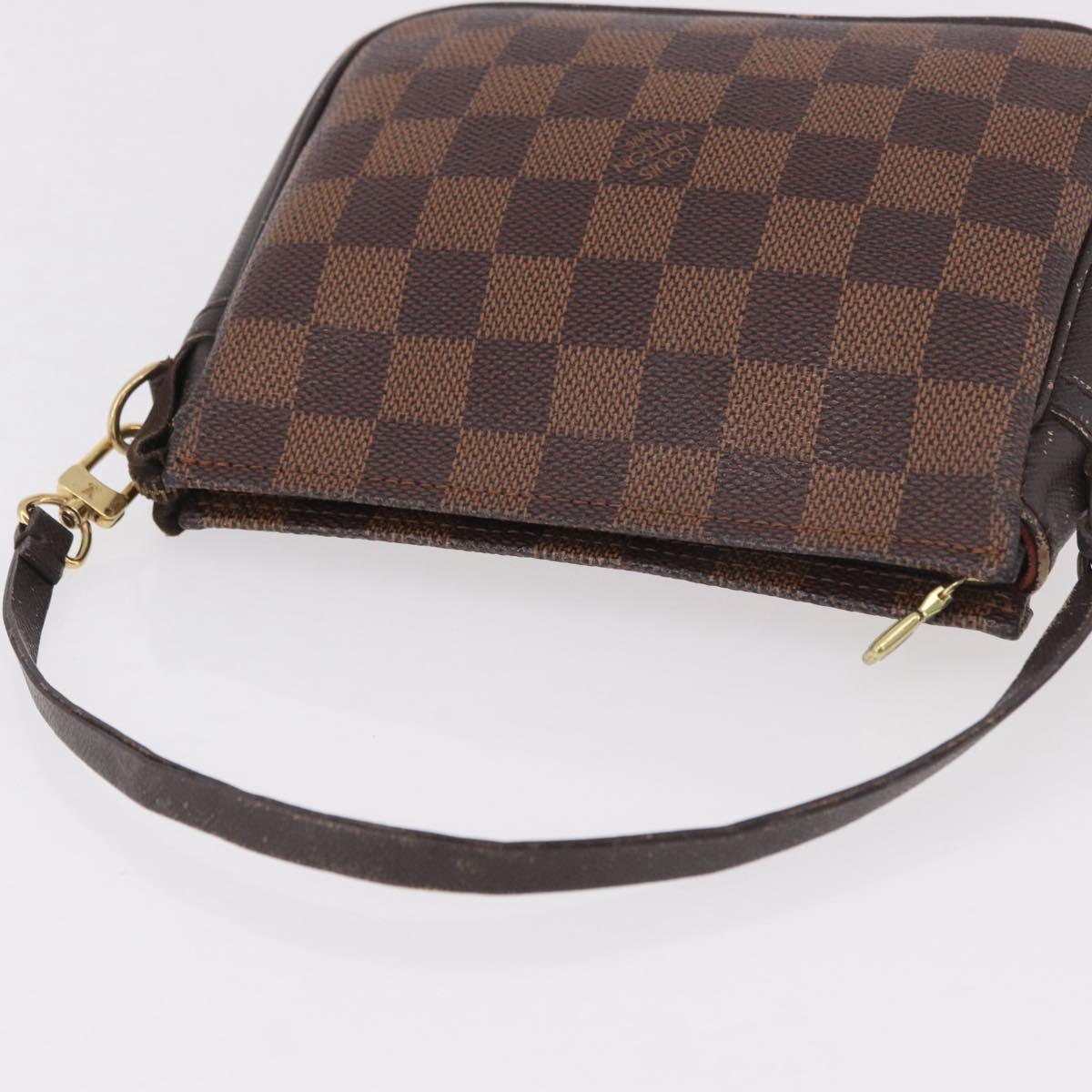 LOUIS VUITTON Damier Ebene Trousse Make Up Pouch N51982 LV Auth 189142