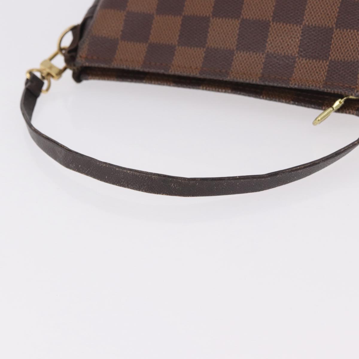 LOUIS VUITTON Damier Ebene Trousse Make Up Pouch N51982 LV Auth 189142