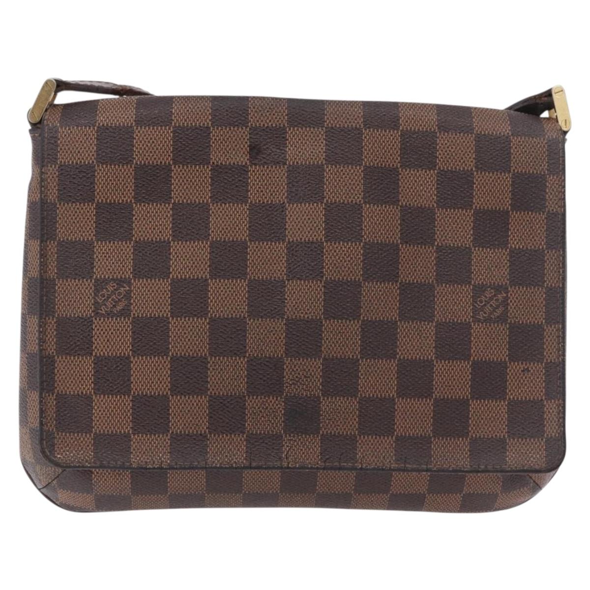 LOUIS VUITTON Damier Ebene Musette Tango Long Shoulder Bag N51301 LV Auth 189143