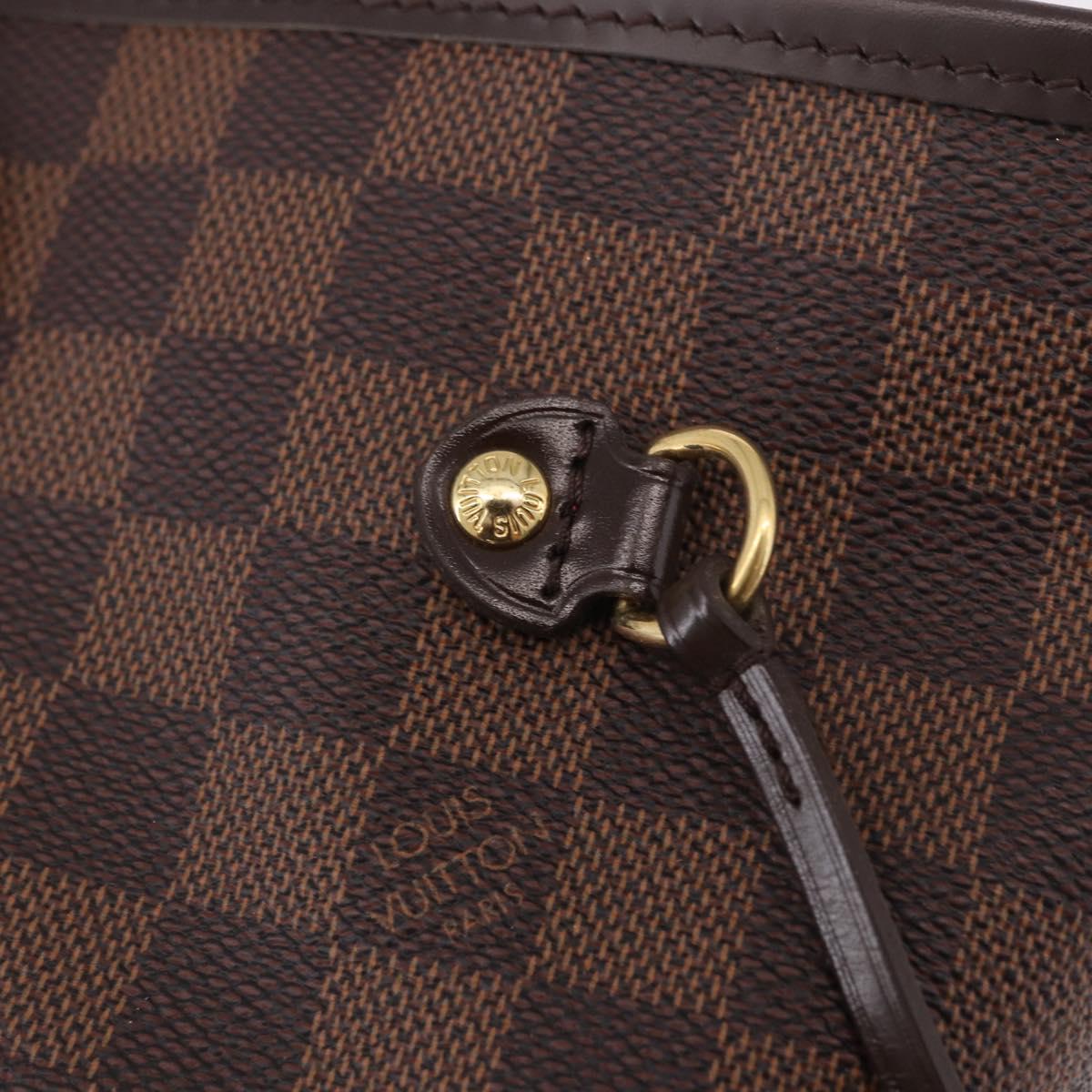 LOUIS VUITTON Damier Ebene Neverfull MM Tote Bag N51105 LV Auth 189144V
