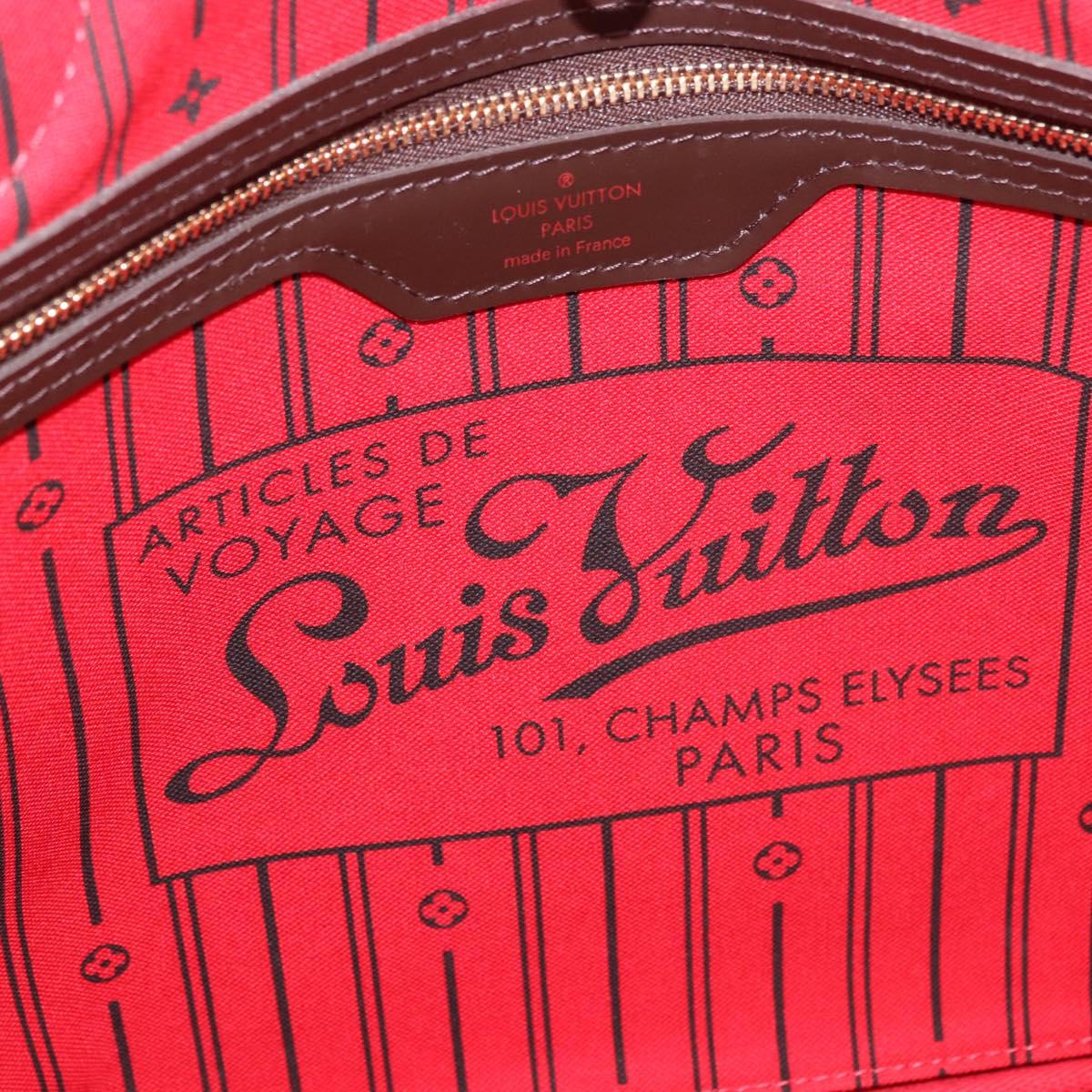 LOUIS VUITTON Damier Ebene Neverfull MM Tote Bag N51105 LV Auth 189144V