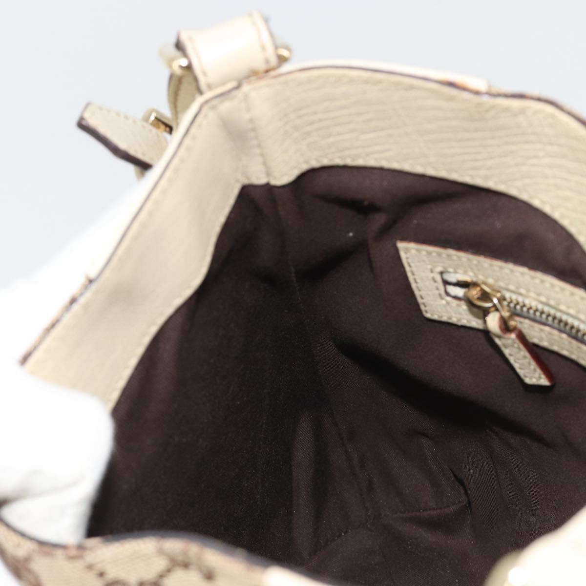 GUCCI GG Canvas Horsebit Shoulder Bag Beige 137388 Auth 189146V