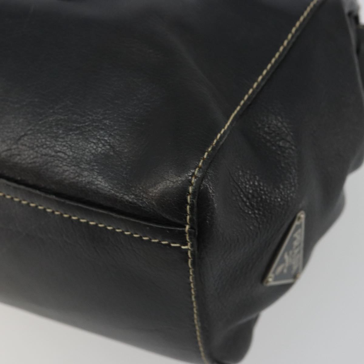 PRADA Shoulder Bag Leather Black Silver Auth 189148A