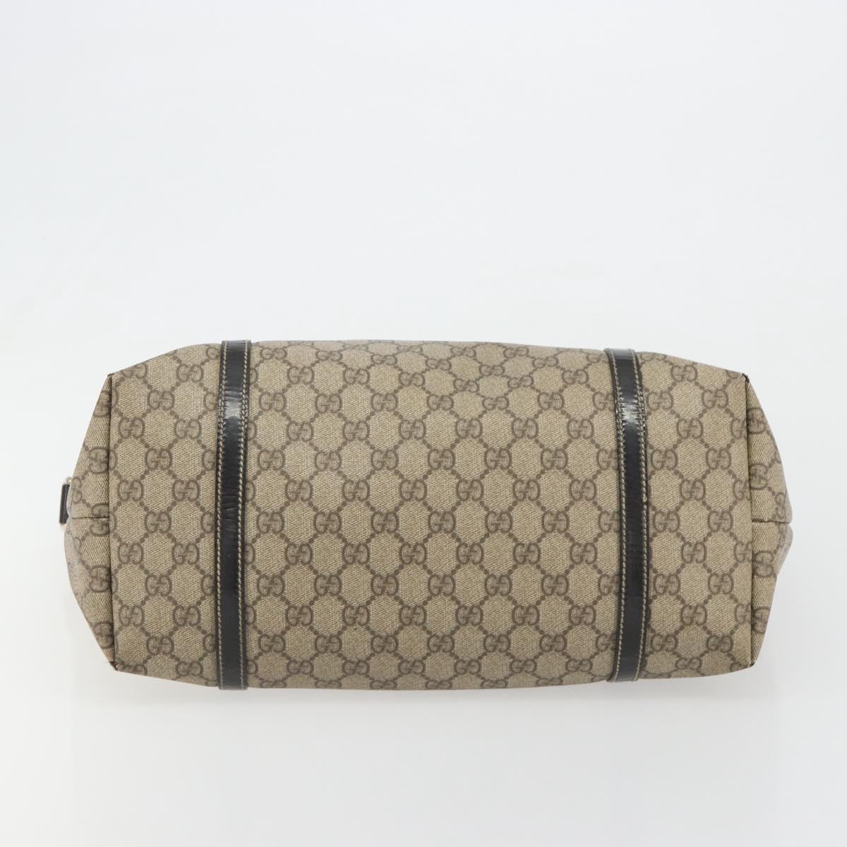GUCCI GG Supreme Tote Bag PVC Beige Gold 197953 Auth 189151