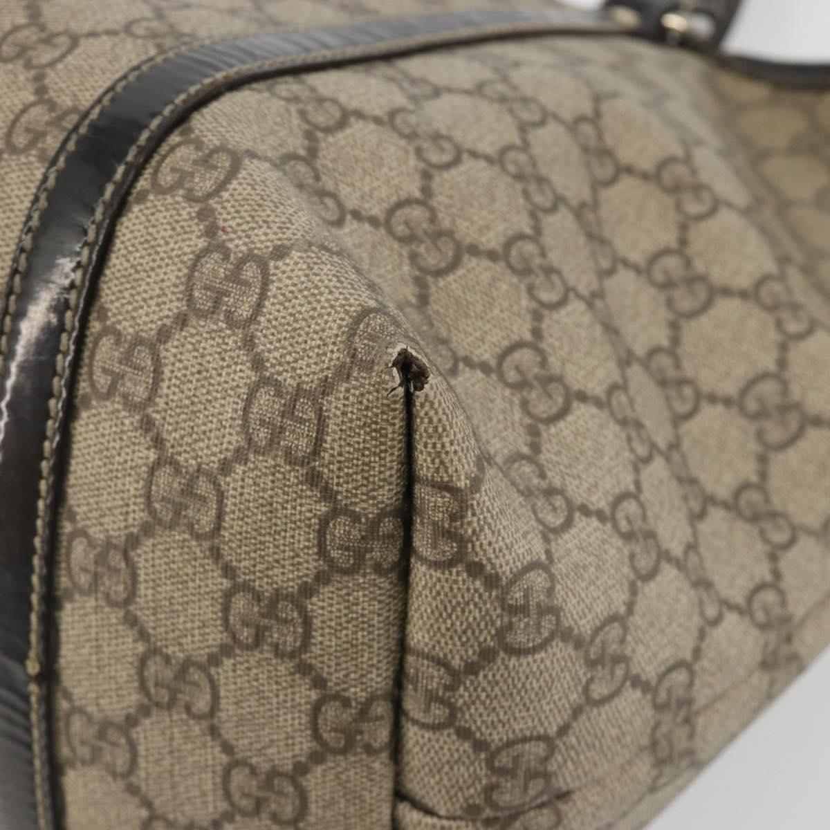 GUCCI GG Supreme Tote Bag PVC Beige Gold 197953 Auth 189151
