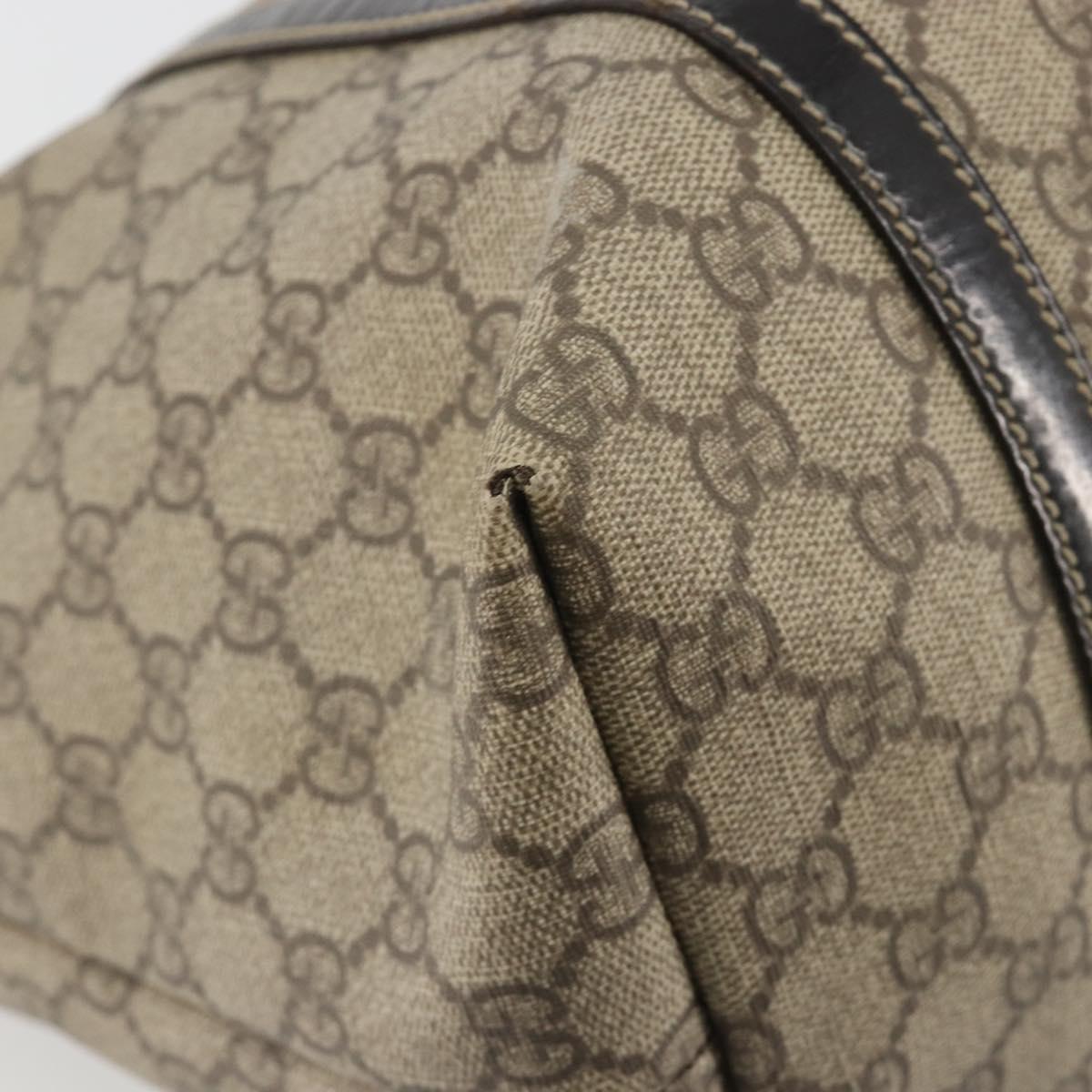 GUCCI GG Supreme Tote Bag PVC Beige Gold 197953 Auth 189151