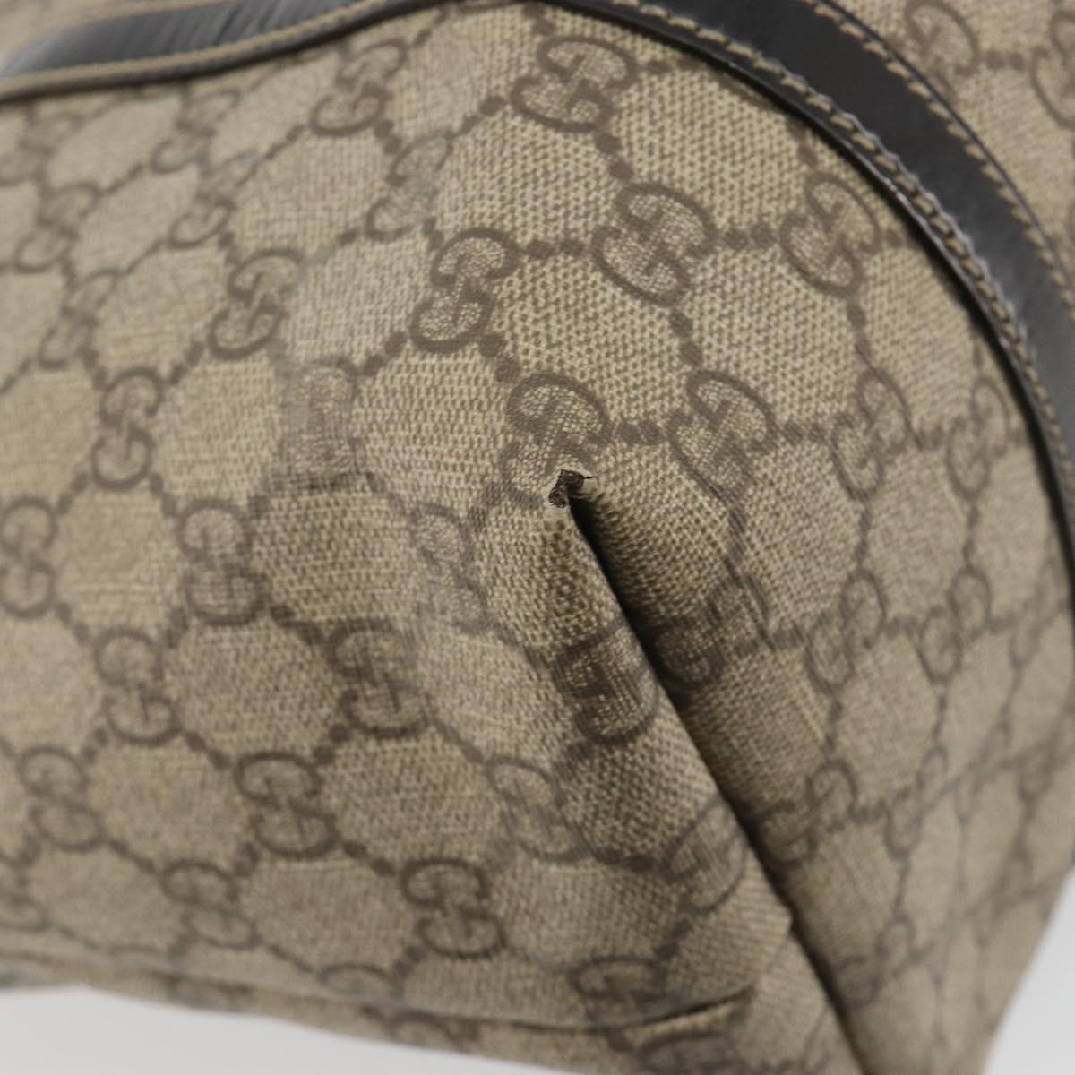 GUCCI GG Supreme Tote Bag PVC Beige Gold 197953 Auth 189151