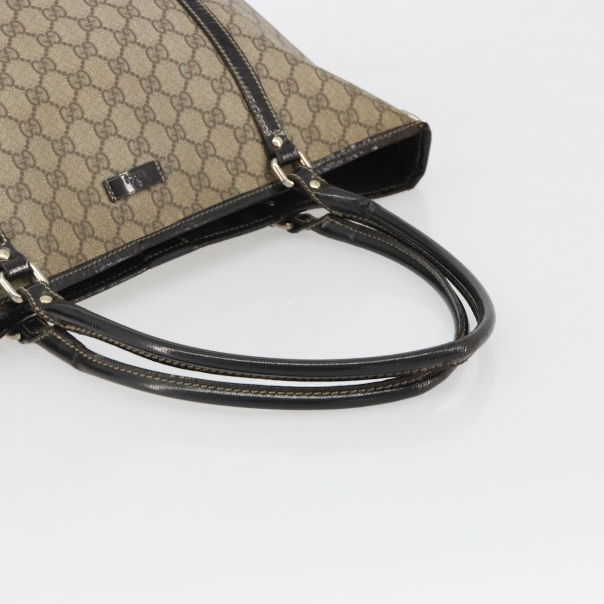 GUCCI GG Supreme Tote Bag PVC Beige Gold 197953 Auth 189151
