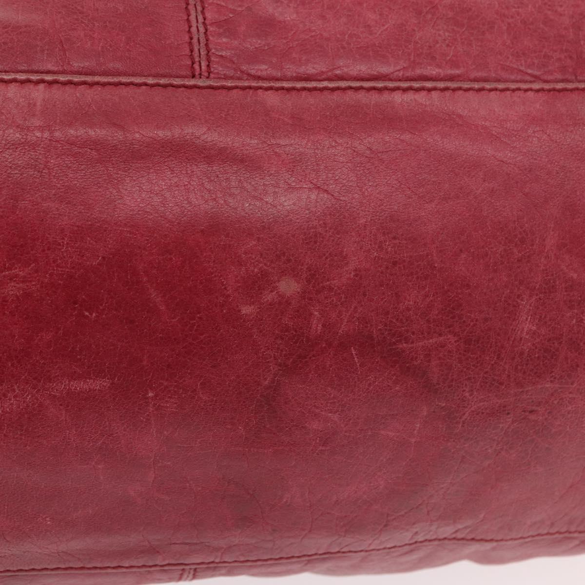 BALENCIAGA The Part Time Hand Bag Leather 2way Red 168028 Auth 189152A