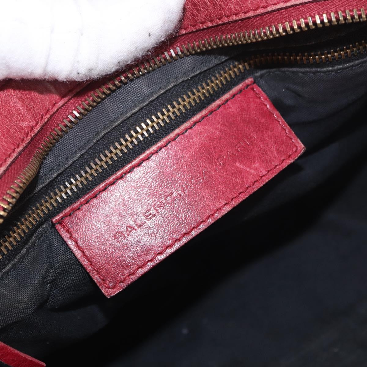 BALENCIAGA The Part Time Hand Bag Leather 2way Red 168028 Auth 189152A