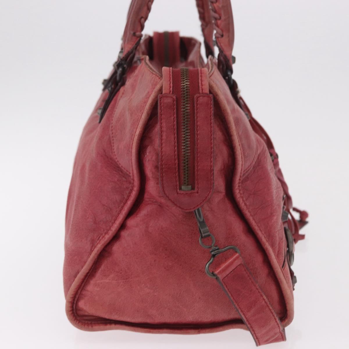 BALENCIAGA The Part Time Hand Bag Leather 2way Red 168028 Auth 189152A