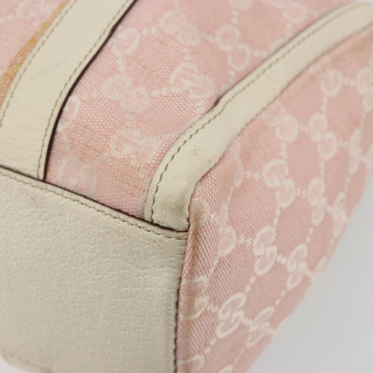 GUCCI GG Canvas Abbey Boston Bag Pink Gold Auth 189155