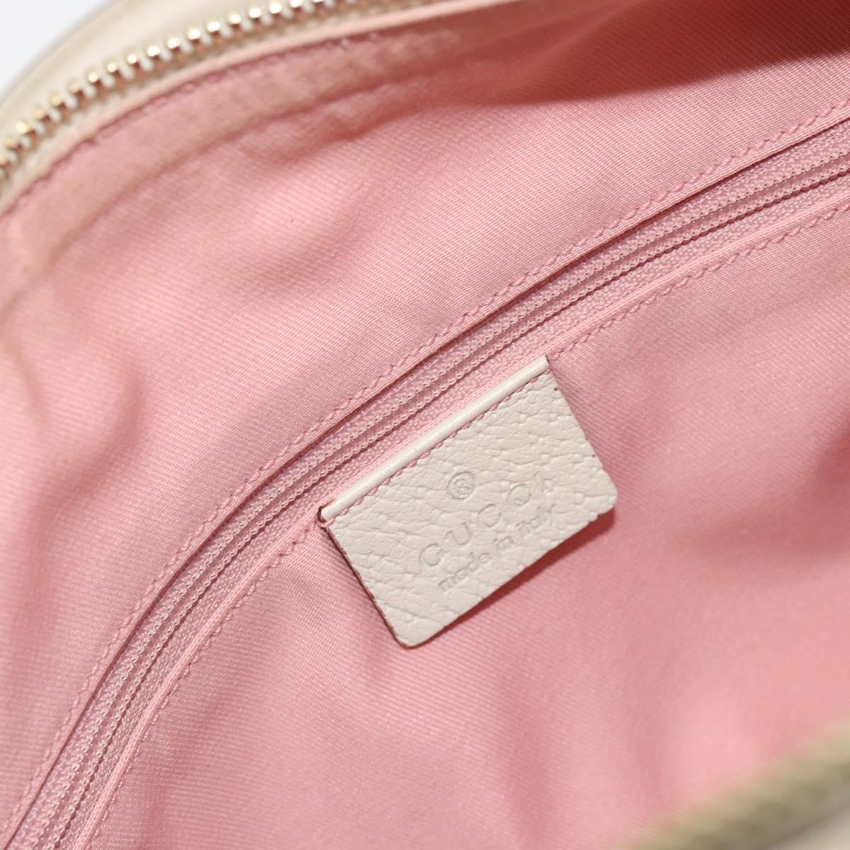 GUCCI GG Canvas Abbey Boston Bag Pink Gold Auth 189155