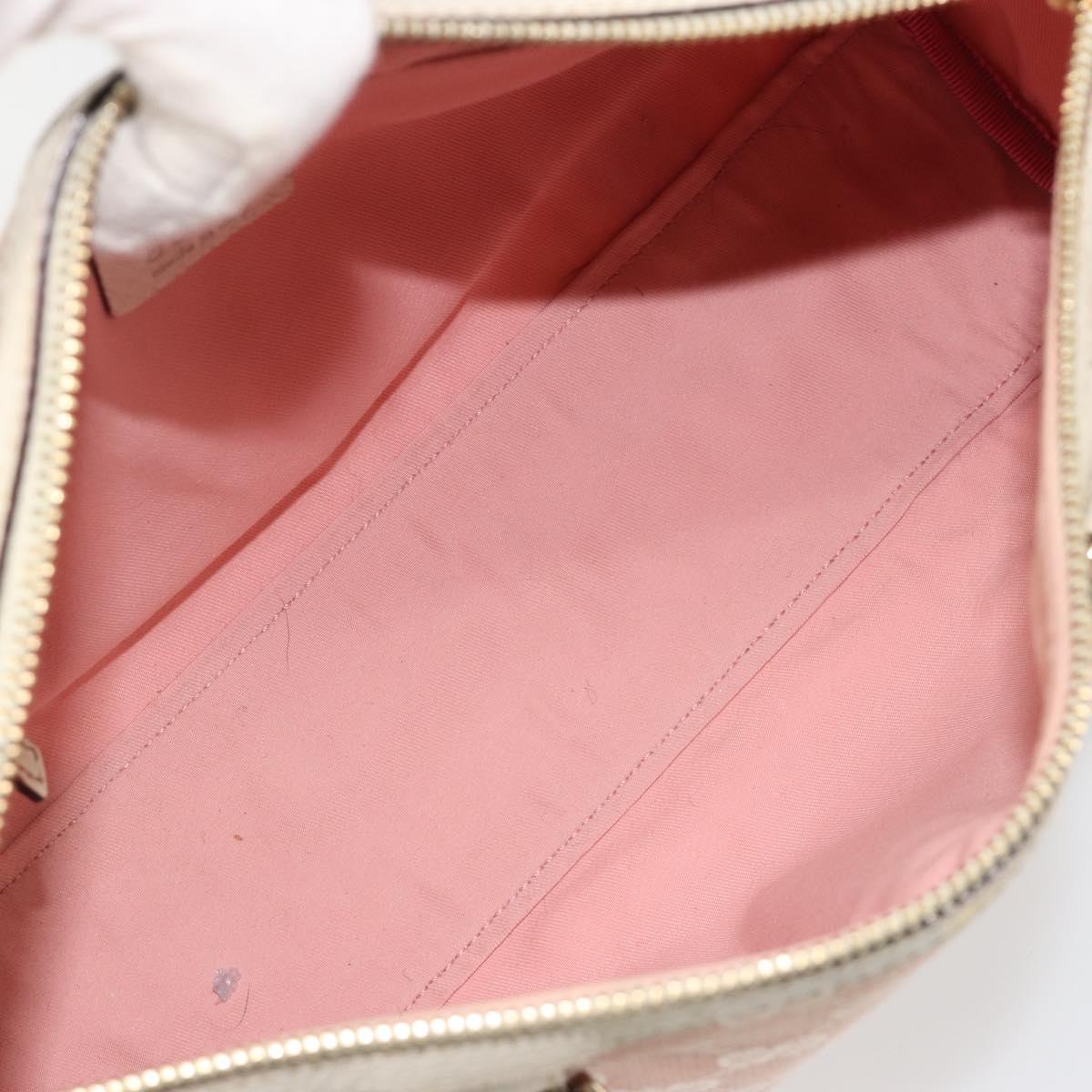 GUCCI GG Canvas Abbey Boston Bag Pink Gold Auth 189155