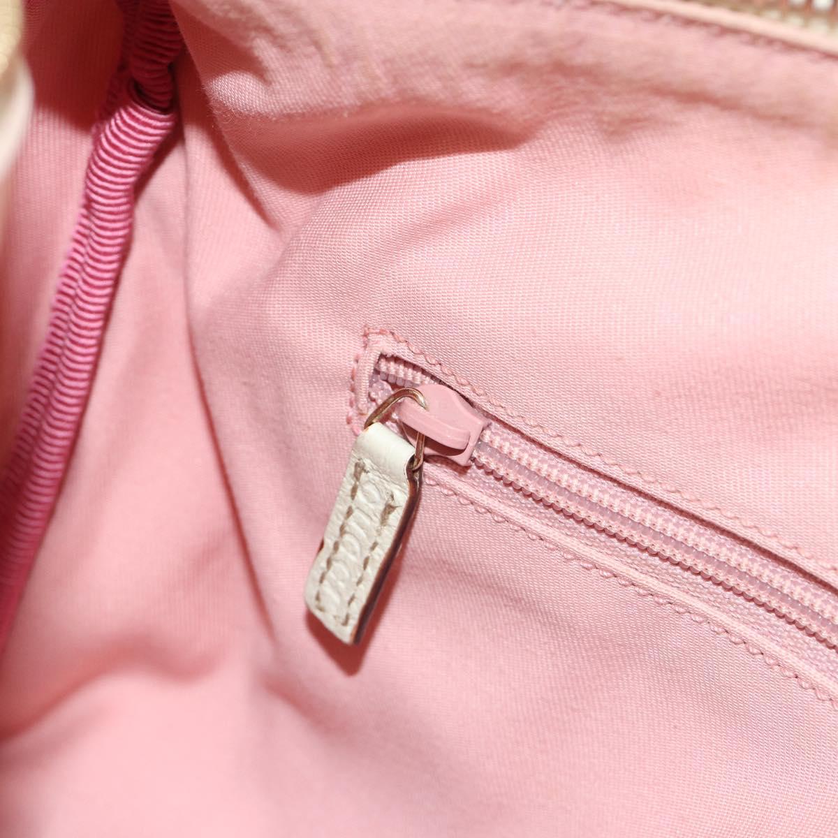 GUCCI GG Canvas Abbey Boston Bag Pink Gold Auth 189155