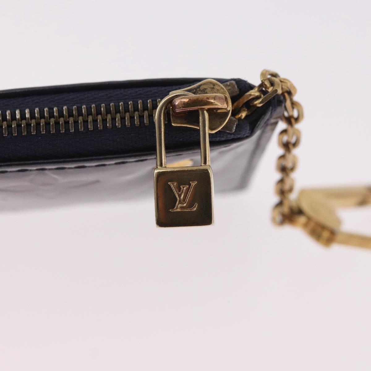 LOUIS VUITTON Vernis Pochette cree Coin Purse Indigo M91347 LV Auth 189160A