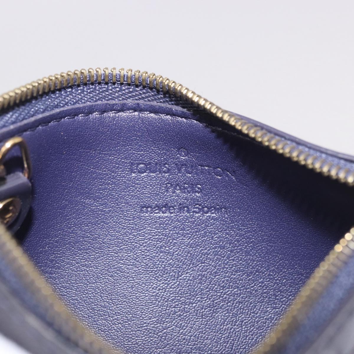 LOUIS VUITTON Vernis Pochette cree Coin Purse Indigo M91347 LV Auth 189160A
