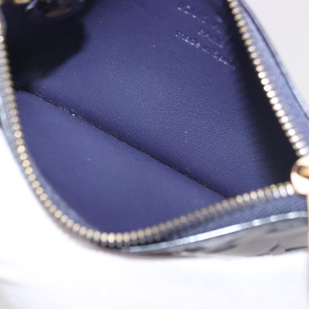 LOUIS VUITTON Vernis Pochette cree Coin Purse Indigo M91347 LV Auth 189160A