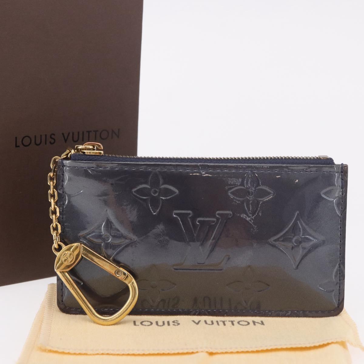 LOUIS VUITTON Vernis Pochette cree Coin Purse Indigo M91347 LV Auth 189160A