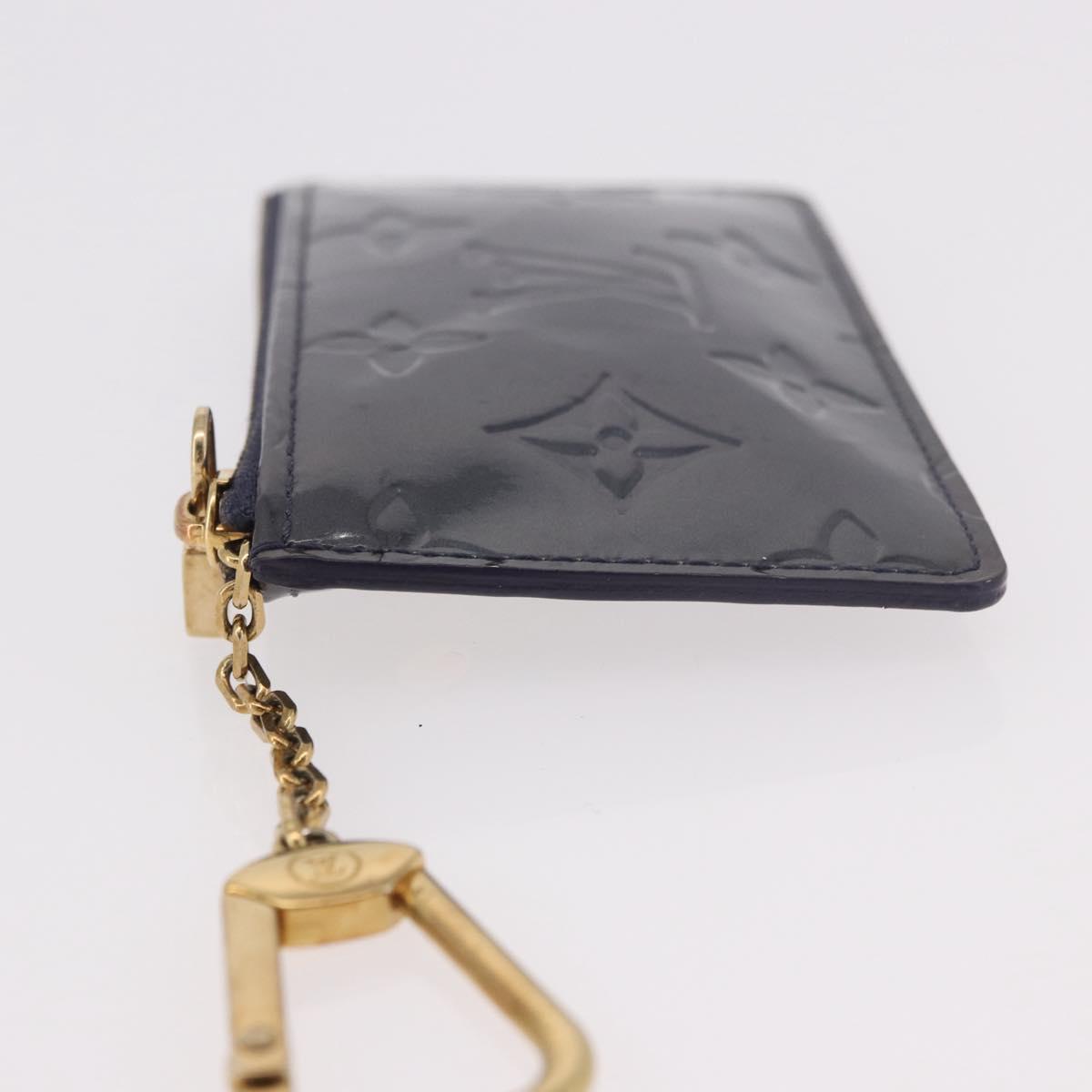 LOUIS VUITTON Vernis Pochette cree Coin Purse Indigo M91347 LV Auth 189160A