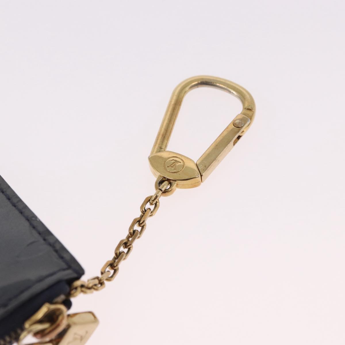 LOUIS VUITTON Vernis Pochette cree Coin Purse Indigo M91347 LV Auth 189160A