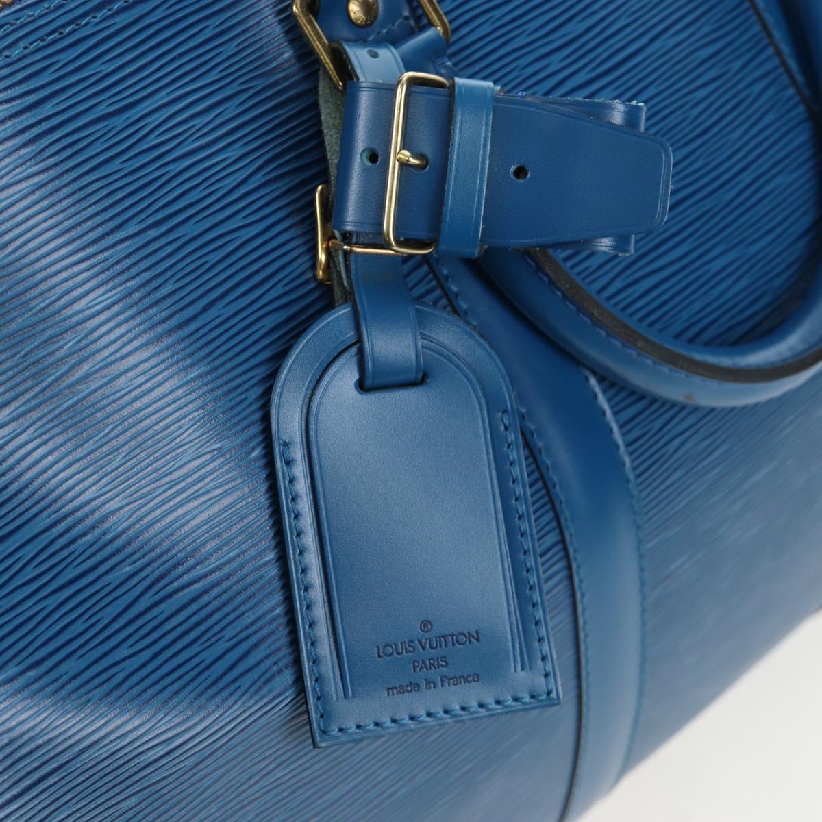 LOUIS VUITTON Epi Keepall 50 Boston Bag Blue M42965 LV Auth 189165V