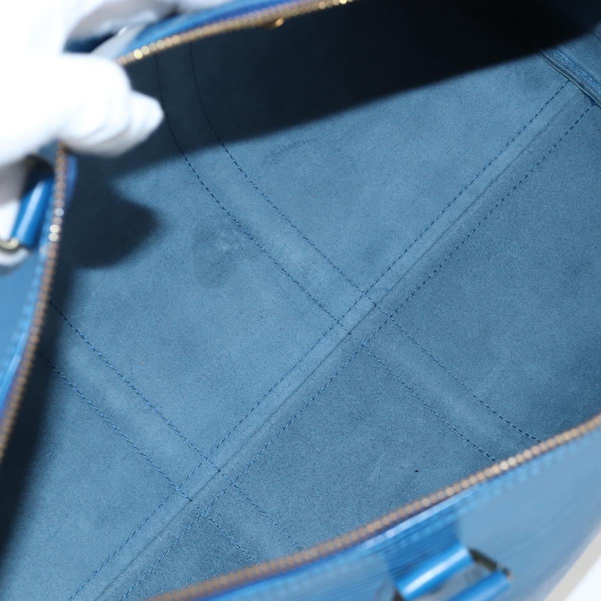 LOUIS VUITTON Epi Keepall 50 Boston Bag Blue M42965 LV Auth 189165V