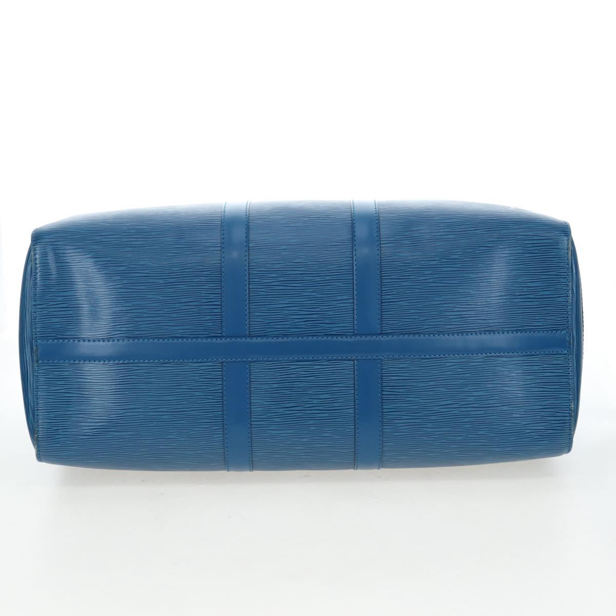 LOUIS VUITTON Epi Keepall 50 Boston Bag Blue M42965 LV Auth 189165V