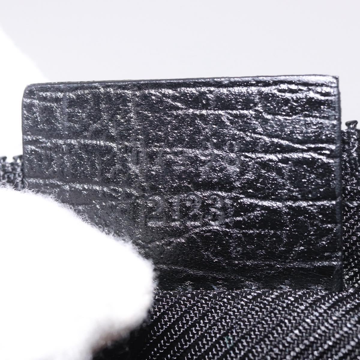 GUCCI GG Canvas Accessory Pouch Black Silver Auth 189166V