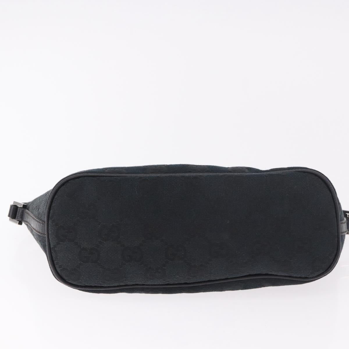 GUCCI GG Canvas Accessory Pouch Black Silver Auth 189166V