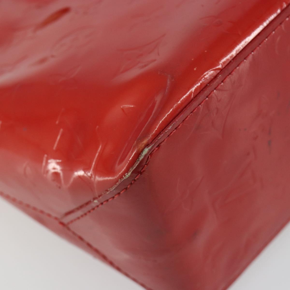 LOUIS VUITTON Monogram Vernis Reade PM Hand Bag Rouge M91088 LV Auth 189168