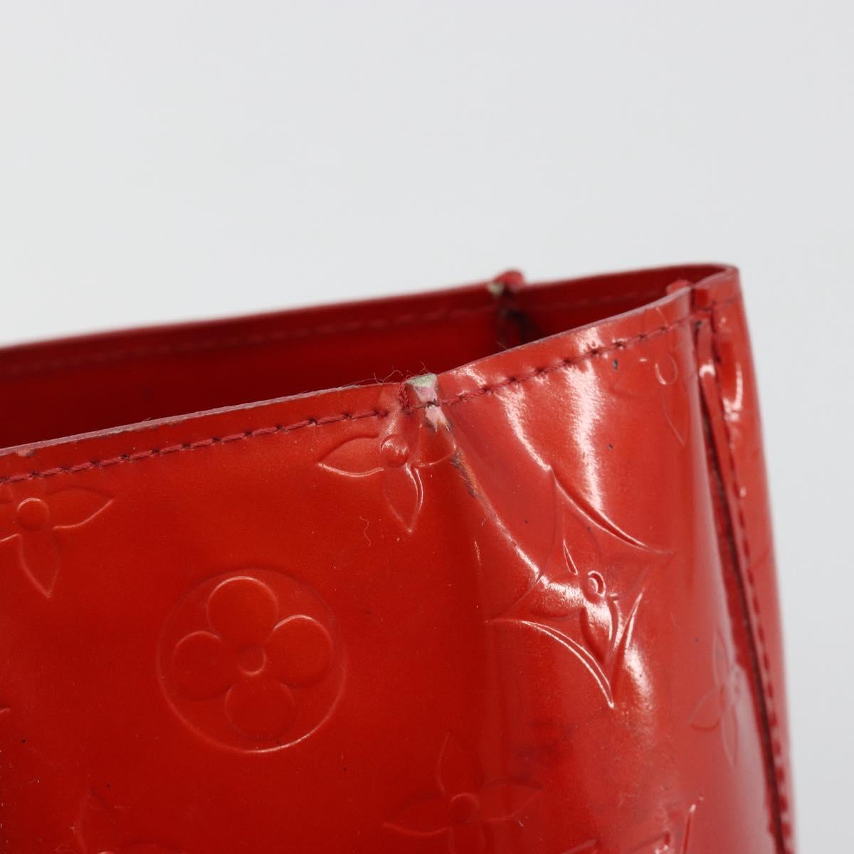 LOUIS VUITTON Monogram Vernis Reade PM Hand Bag Rouge M91088 LV Auth 189168