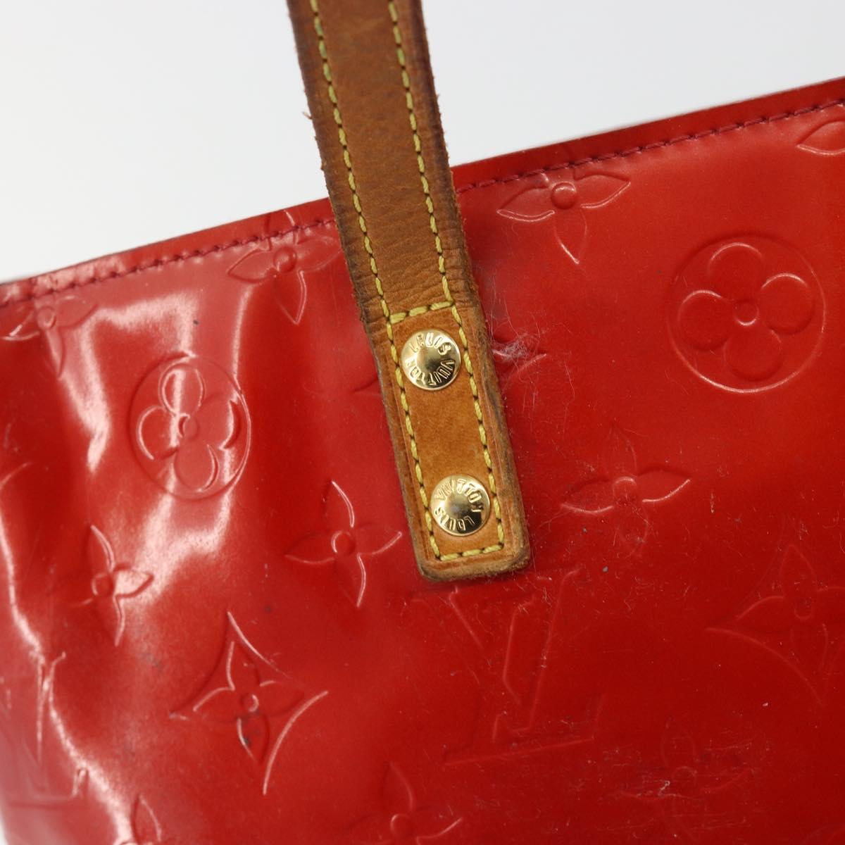 LOUIS VUITTON Monogram Vernis Reade PM Hand Bag Rouge M91088 LV Auth 189168
