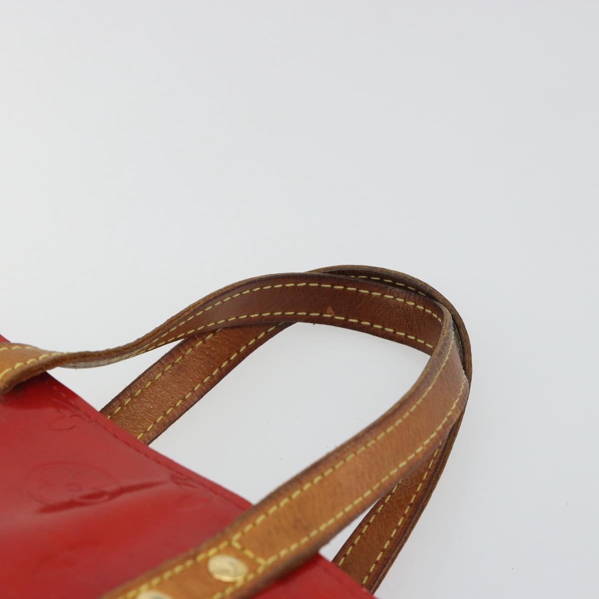 LOUIS VUITTON Monogram Vernis Reade PM Hand Bag Rouge M91088 LV Auth 189168