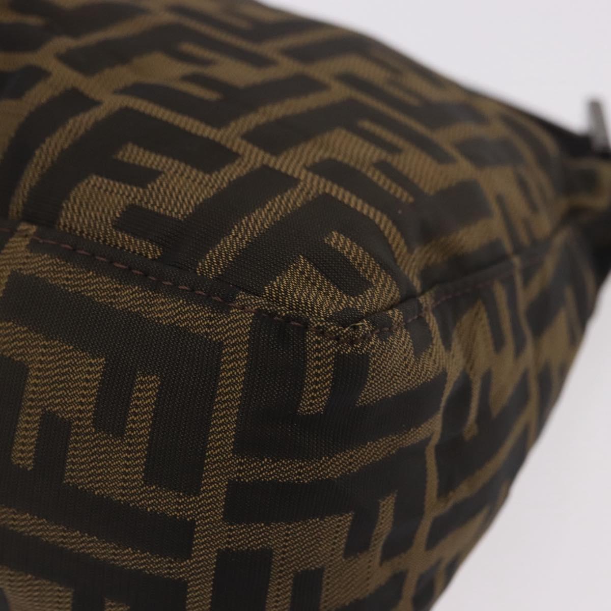 FENDI Zucca Accessory Pouch Brown Silver 8N0005 Auth 189182