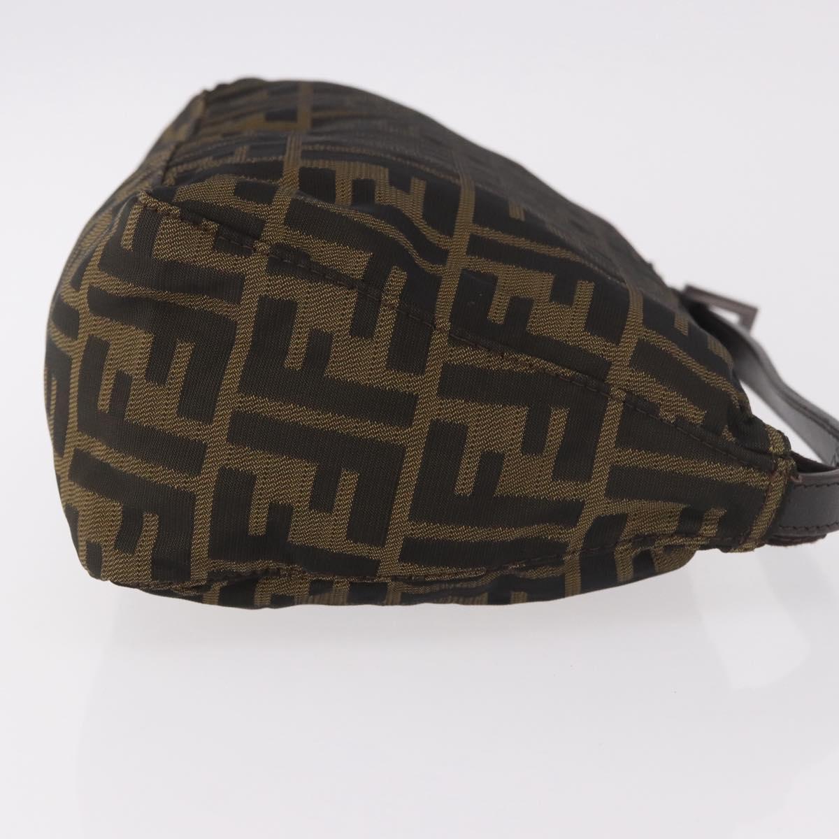 FENDI Zucca Accessory Pouch Brown Silver 8N0005 Auth 189182