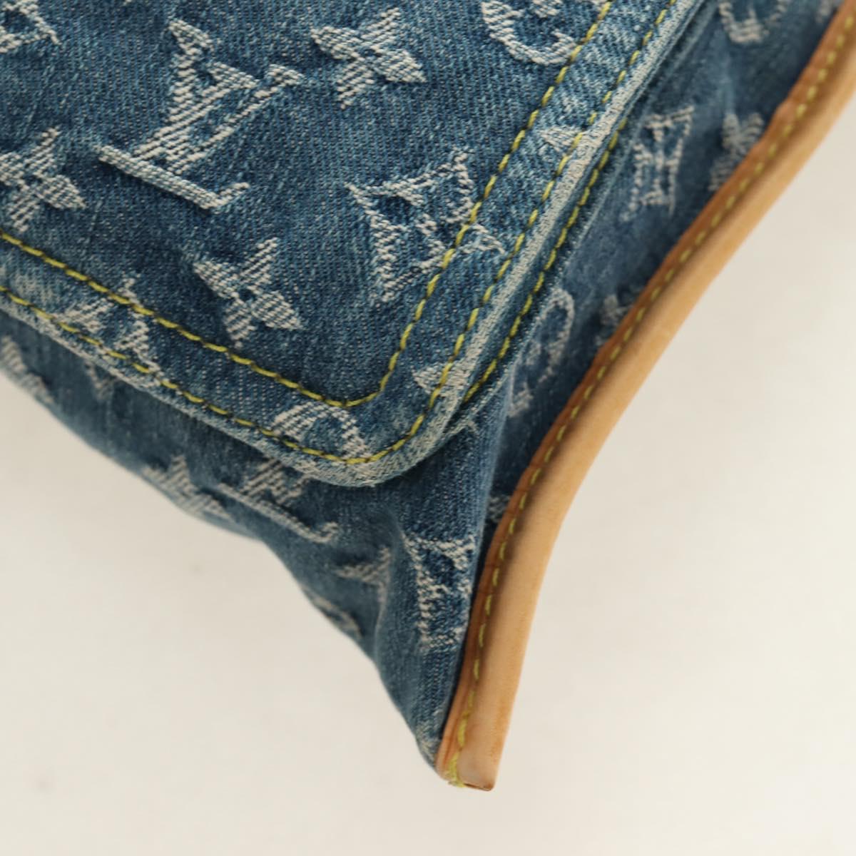 LOUIS VUITTON Monogram Denim Hand Bag Blue M95018 LV Auth 189186SAV